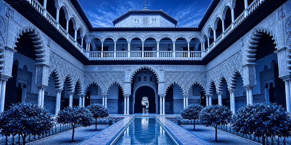 A courtyard of the Real Alcázar